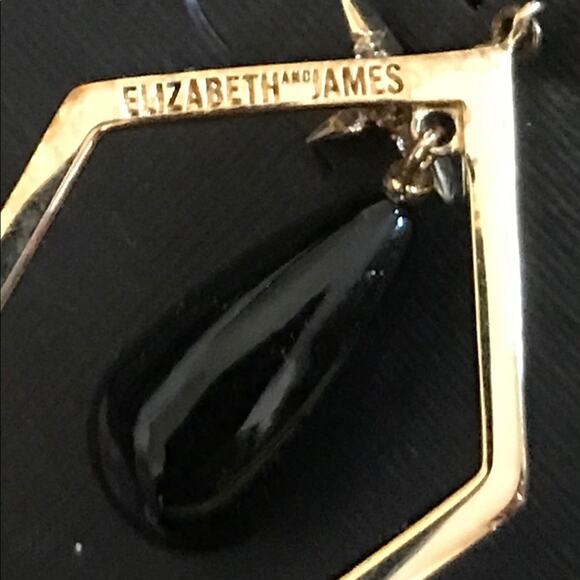 ELIZABETH and JAMES Northern Star Black Onyx Drop Crystal Chandalier EARRING NWT - Picture 5 of 5